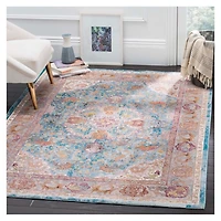 Blue and Orange Arkin Transitional Area Rug, 5x8