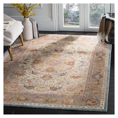 Beige and Orange Arkin Transitional Area Rug, 5x8