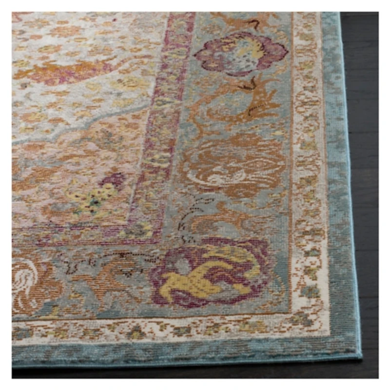 Beige and Orange Arkin Transitional Area Rug, 5x8