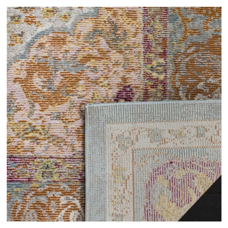 Beige and Orange Arkin Transitional Area Rug, 5x8