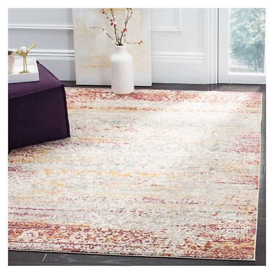 Red Abstract Arkin Transitional Area Rug, 5x8