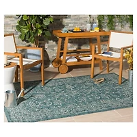 Turquoise Outdoor Transitional Area Rug, 7x10