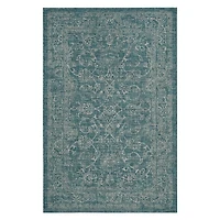 Turquoise Outdoor Transitional Area Rug, 7x10