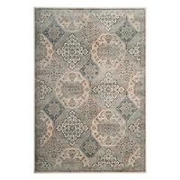 Blue and Cream Vinton Traditional Area Rug, 5x8