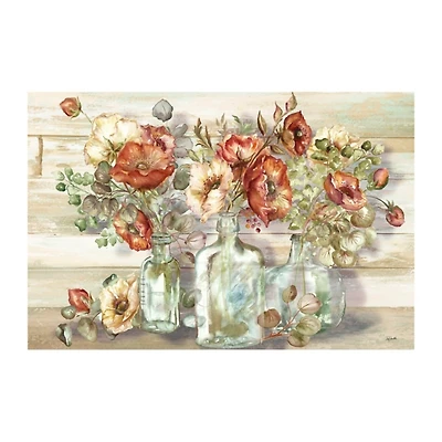 Poppies and Eucalyptus Canvas Art Print, 48x32 in.