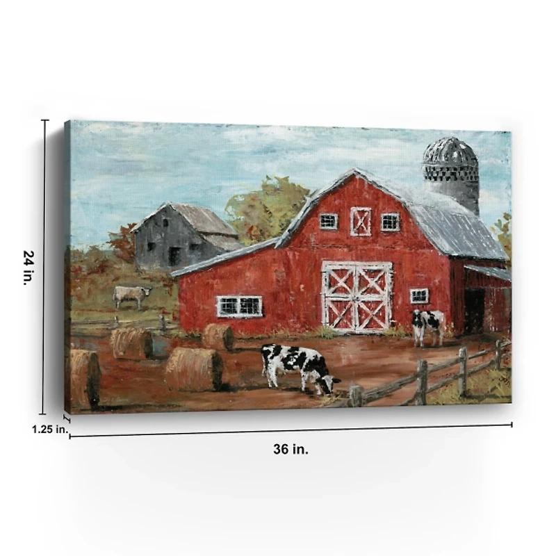 Red Country Barn Giclee Canvas Art Print