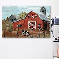 Red Country Barn Giclee Canvas Art Print