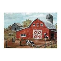 Red Country Barn Giclee Canvas Art Print