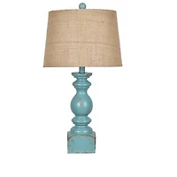 Blue Balastra Table Lamp with Square Base