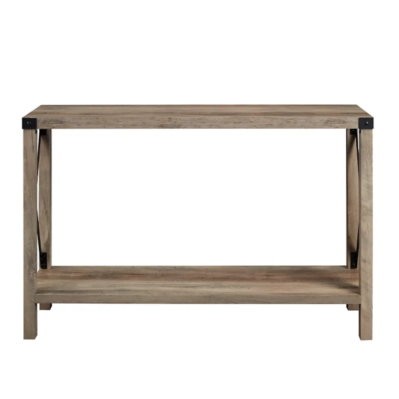 Gray Wash Farmhouse X-Frame Console Table