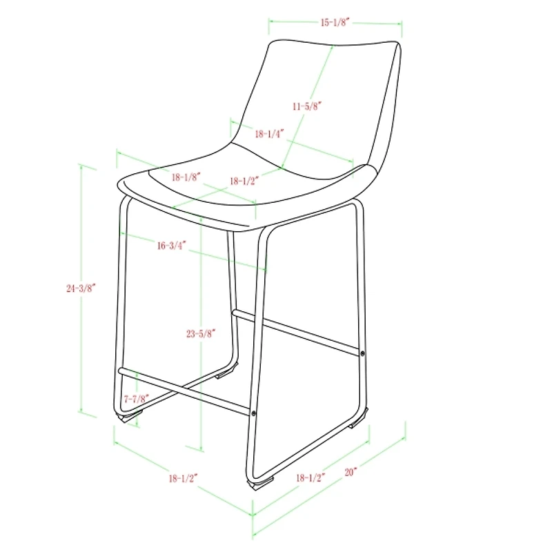 Whiskey Faux Leather Counter Stools, Set of 2