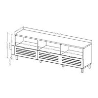 Dark Walnut Rustic Slat Door TV Stand, 70 in.