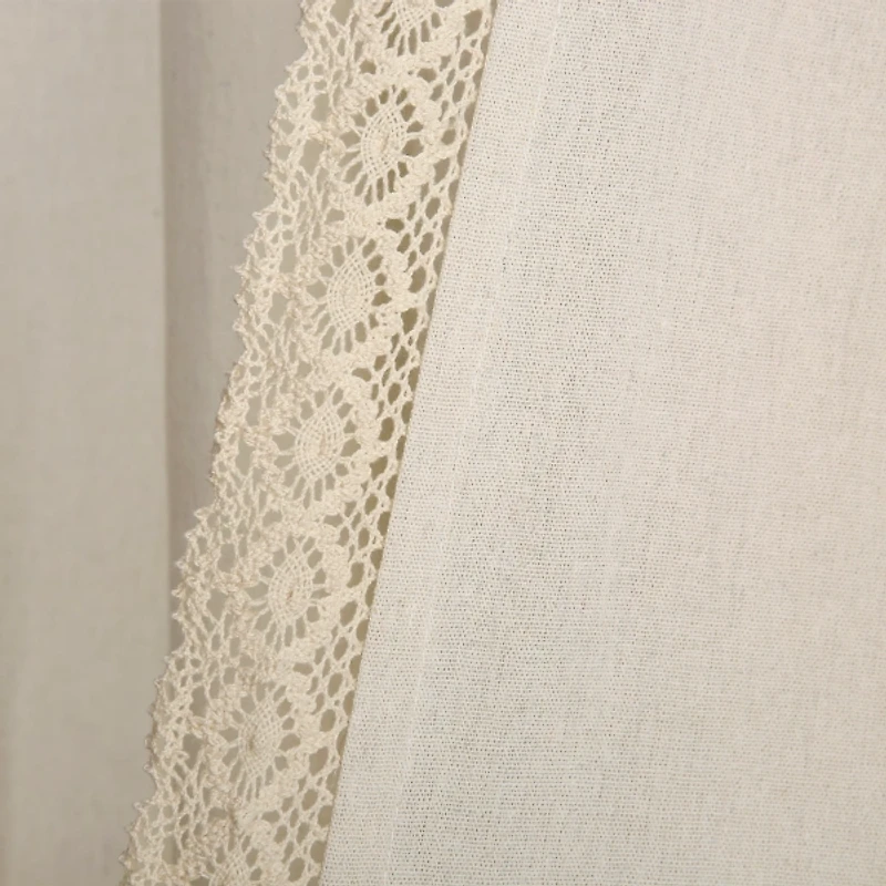 Ivory Rosalie Curtain Panel Set, 95 in.