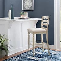 Melvin Distressed Whitewash Bar Stool