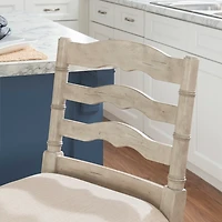 Melvin Distressed Whitewash Bar Stool