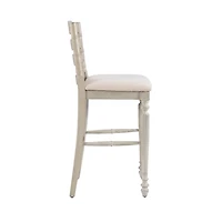 Melvin Distressed Whitewash Bar Stool