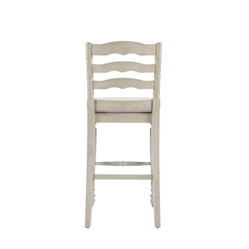 Melvin Distressed Whitewash Bar Stool