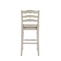 Melvin Distressed Whitewash Bar Stool