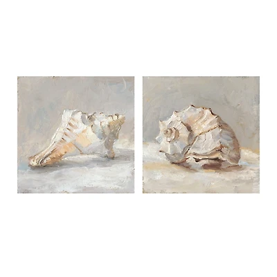 Impressionist Shell Canvas Art Prints, Set of 2