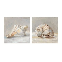 Impressionist Shell Canvas Art Prints, Set of 2