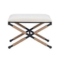 Black Metal Legs Bench with Rope Detail