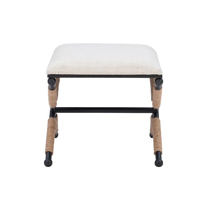 Black Metal Legs Bench with Rope Detail