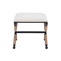 Black Metal Legs Bench with Rope Detail