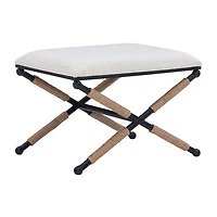 Black Metal Legs Bench with Rope Detail