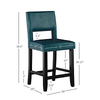 Blakely Blue Seat Counter Stool with Black Base