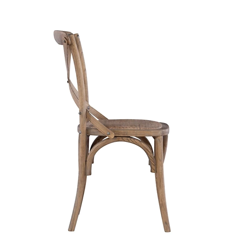 French Country X-Back Dining Chairs, Set of 2