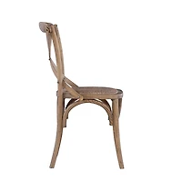 French Country X-Back Dining Chairs, Set of 2