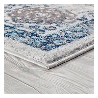 Aqua and Gray Alex Area Rug, 5x7