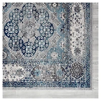 Aqua and Gray Alex Area Rug, 5x7