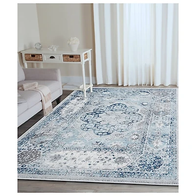 Aqua and Gray Alex Area Rug, 5x7