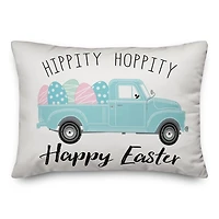 Hippity Hoppity Blue Truck Accent Pillow