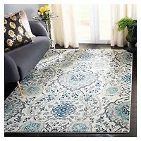 Blue and Gray Madison Medallion Area Rug, 6x9