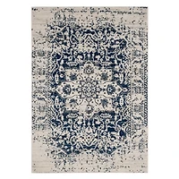 Navy and Cream Madison Distressed Area Rug, 6x9