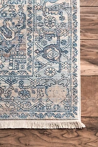 Blue Eli Medallion Fringe Area Rug, 4x6