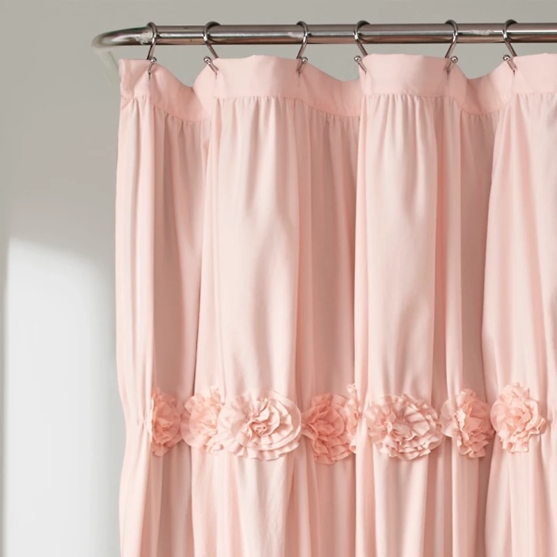 Blush Darla Ruching Shower Curtain
