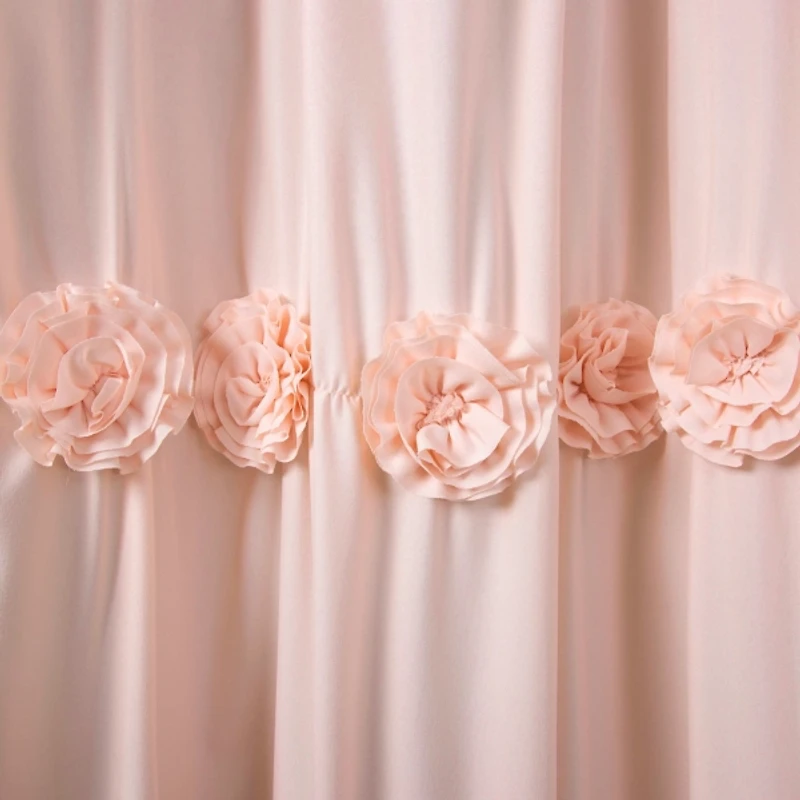 Blush Darla Ruching Shower Curtain