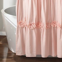 Blush Darla Ruching Shower Curtain