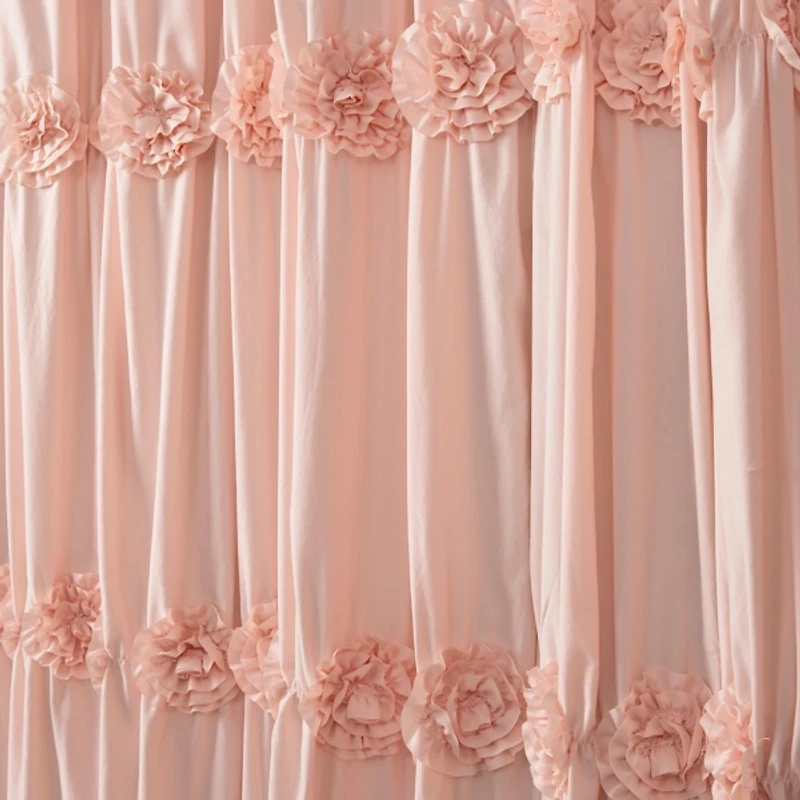 Blush Darla Ruching Shower Curtain