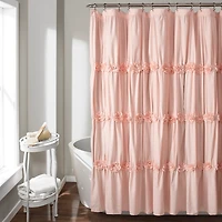 Blush Darla Ruching Shower Curtain