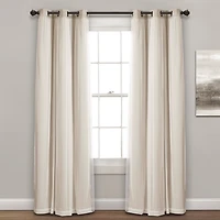 Wheat Curtain Panel Set with Overlay, 95 in.