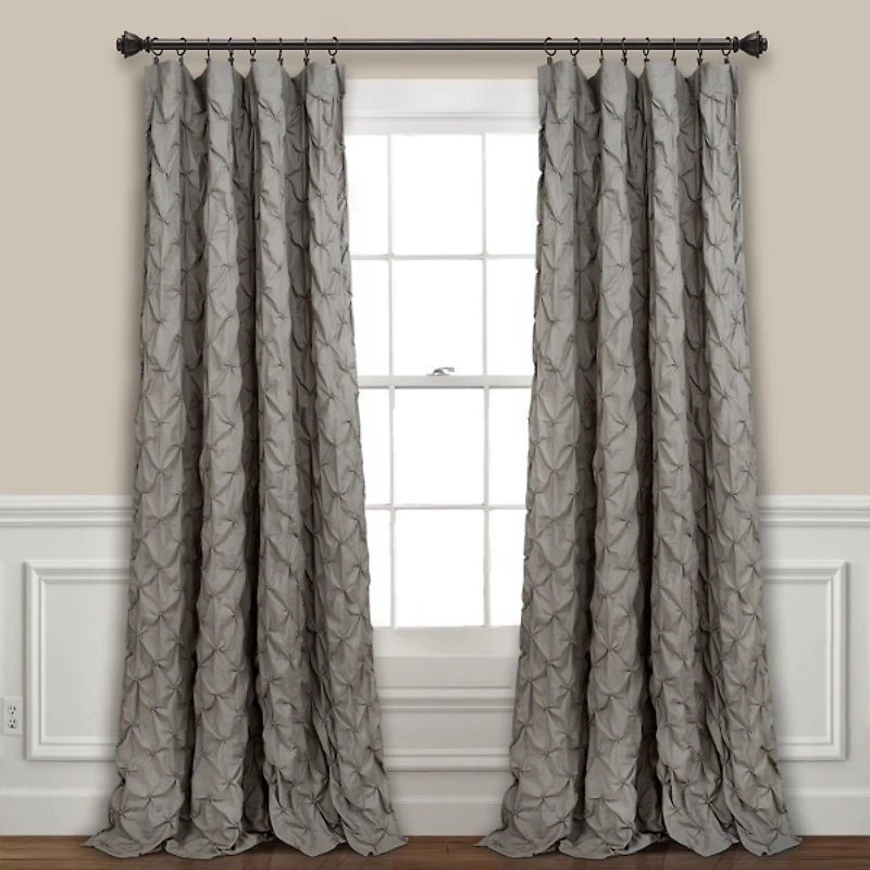 Gray Ravello Pintuck Curtain Panel, 84 in.