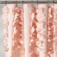 Blush Riley Cascading Bows Shower Curtain