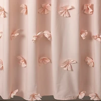 Blush Riley Cascading Bows Shower Curtain