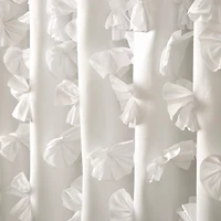 White Riley Cascading Bows Shower Curtain