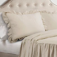 Tan Ruffle Skirt 3-pc. Queen Comforter Set