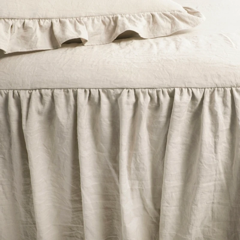 Tan Ruffle Skirt 3-pc. Queen Comforter Set